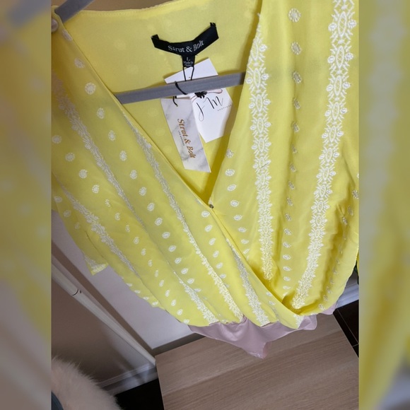 Strut & Bolt “Sweetest of the Day” Yellow Bodysuit - Size Large - Picture 6 of 8